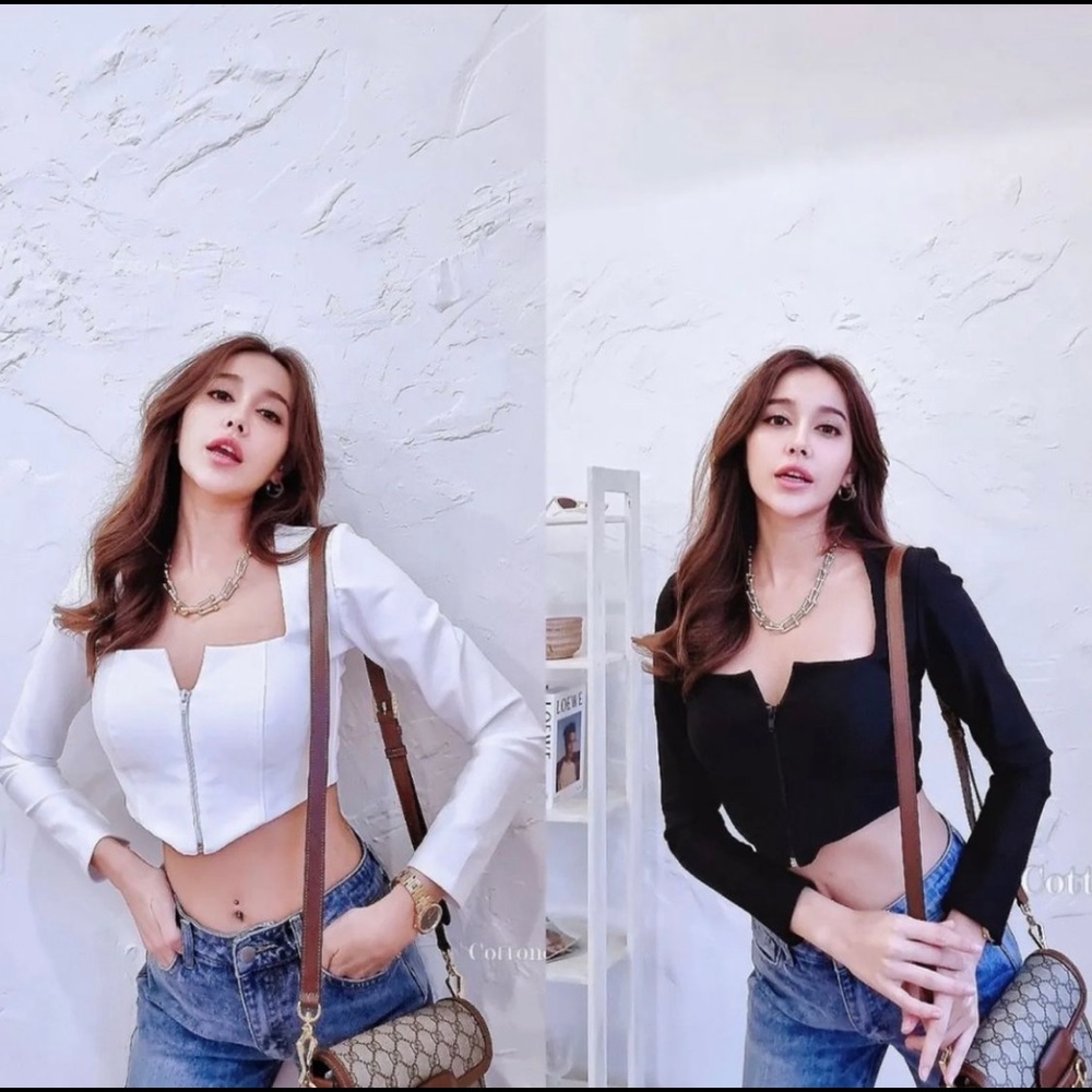Crop tops new black and white